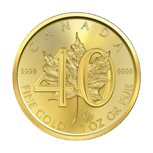 1 oz 2019 Canadian Maple Leaf 40th Anniversary Gold Coin | canadian one ounce gold coin