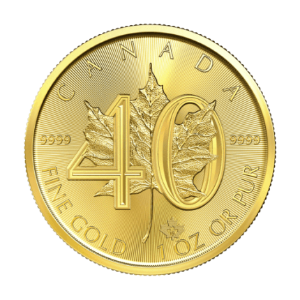 1 oz 2019 Canadian Maple Leaf 40th Anniversary Gold Coin | canadian one ounce gold coin