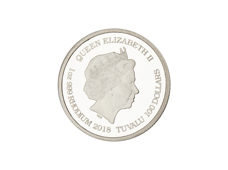1 oz Tuvalu South Seas Dragon Rhodium Coin