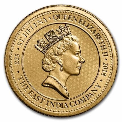 St. Helena 1/4 oz Gold £25 Rose Crown Guinea BU