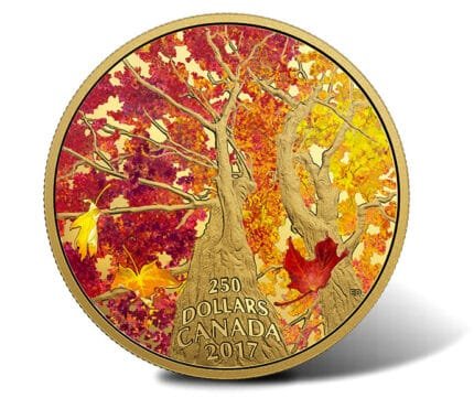 2017 2 oz Pure Gold Coloured Coin – Maple Canopy