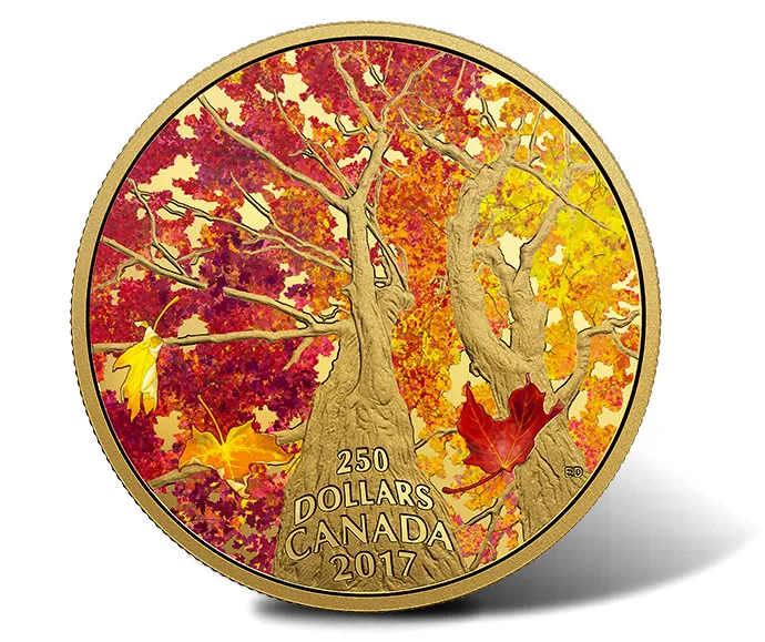 2017 2 oz Pure Gold Coloured Coin – Maple Canopy