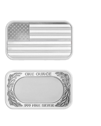 silver American flag bar