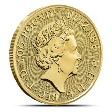 2021 1 oz British Gold Queen’s Beast Collection Coin Brilliant Uncirculated gold bullion coin