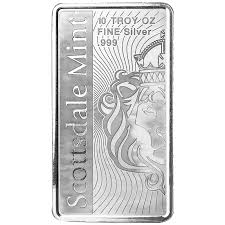 10 oz Scottsdale Mint Vortex Silver Minted Bar .999 fine silver bullion investment bar